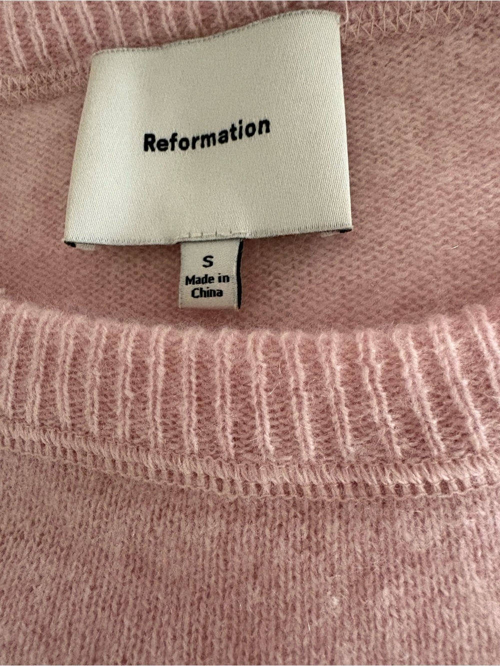 Reformation Boyfriend Sweater in pale Pink (small) - Picture 3 of 5
